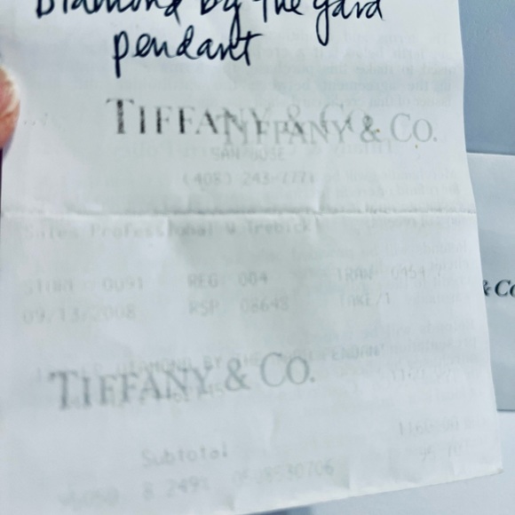 TIFFANY & CO / ELSA PERETTI 18K GOLD DIAMOND BY THE YARD PENDANT NECKLACE .24CT - Picture 5 of 12